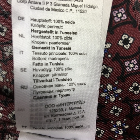 SANDRO Thia Printed 100% Silk-twill Shirt Blouse In Bordeaux Size 4 - Picture 15 of 16